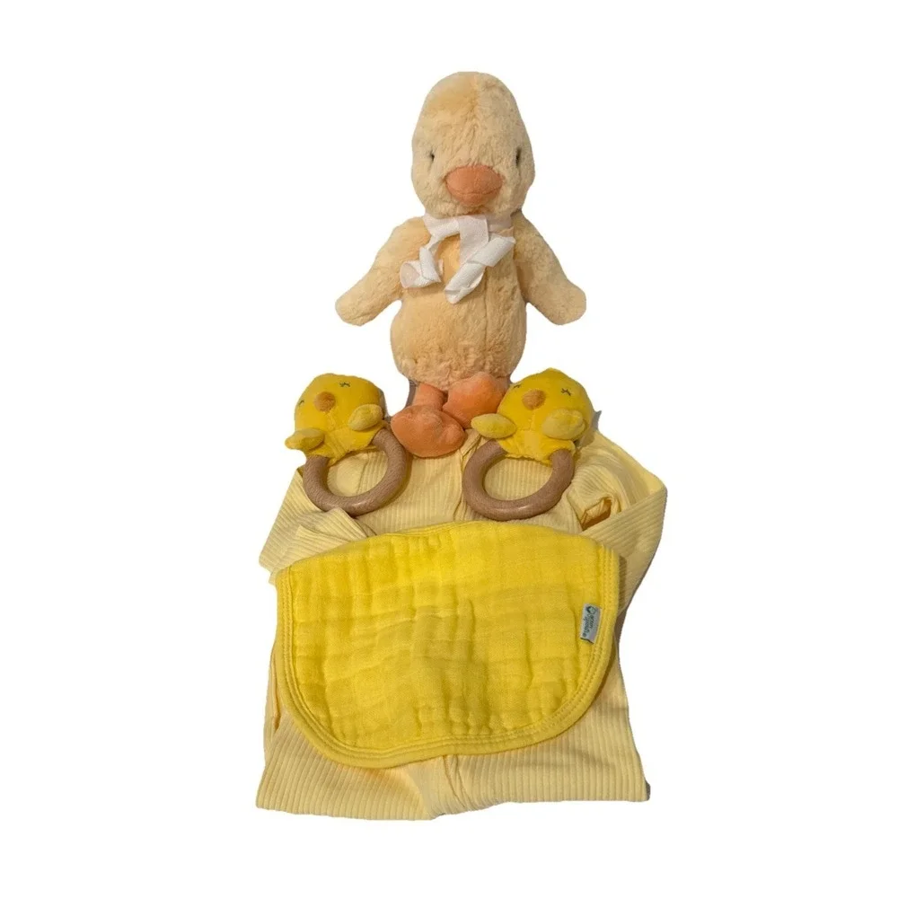 Baby Shower Bath Time New Baby Gift, Rubber Ducky Themed Filled Newborn Bathtub